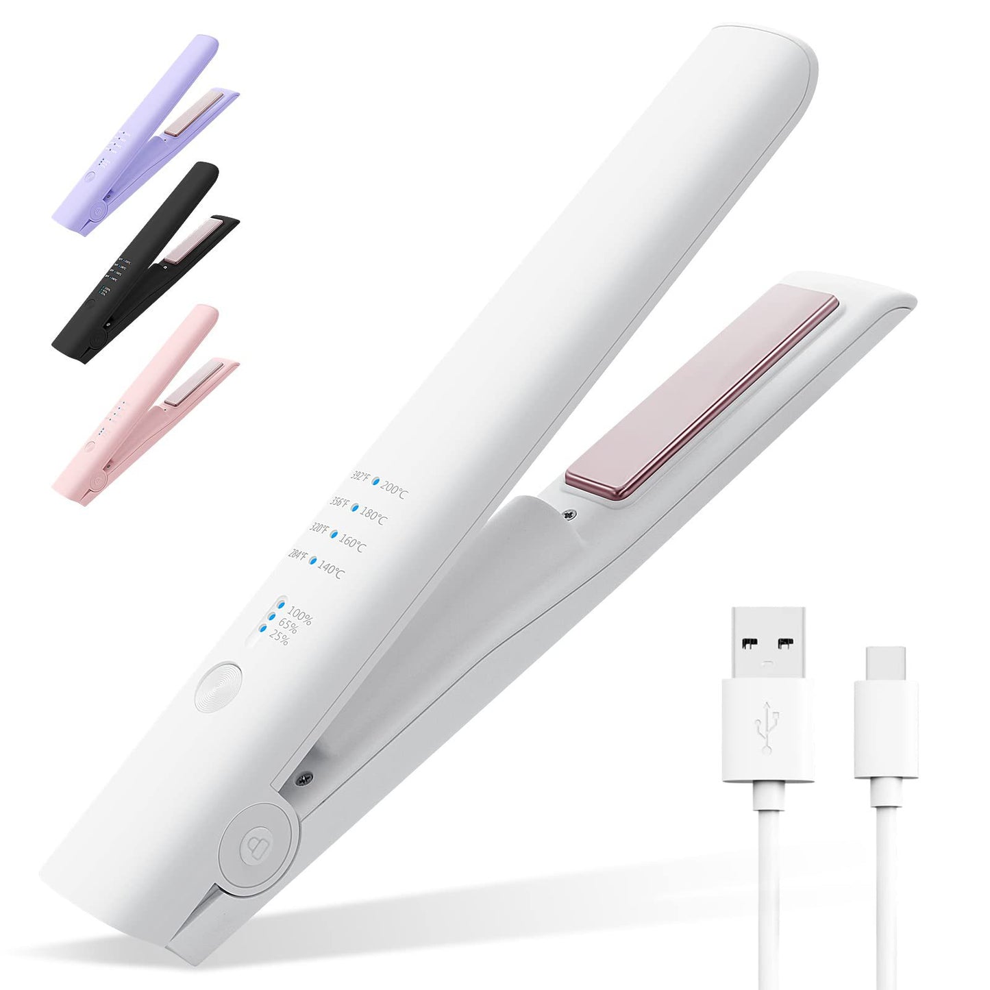 Wireless straightening device for curling hair