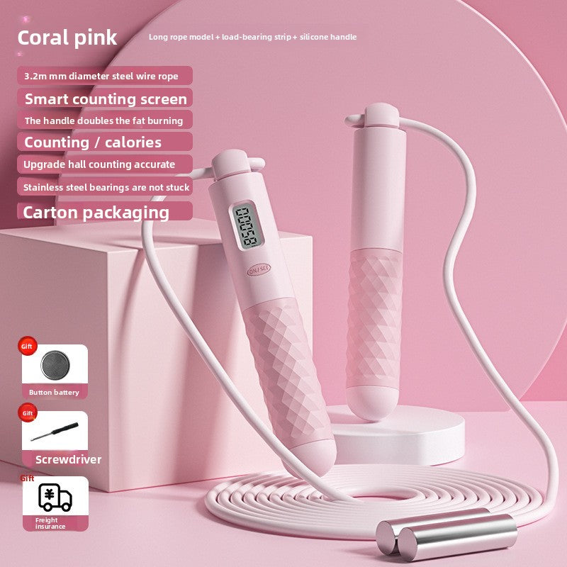 Intelligent electronic counting cordless skipping rope sports equipment