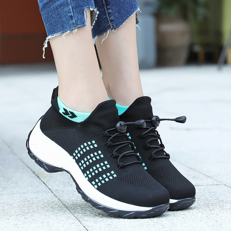Thick-soled breathable sports shoes