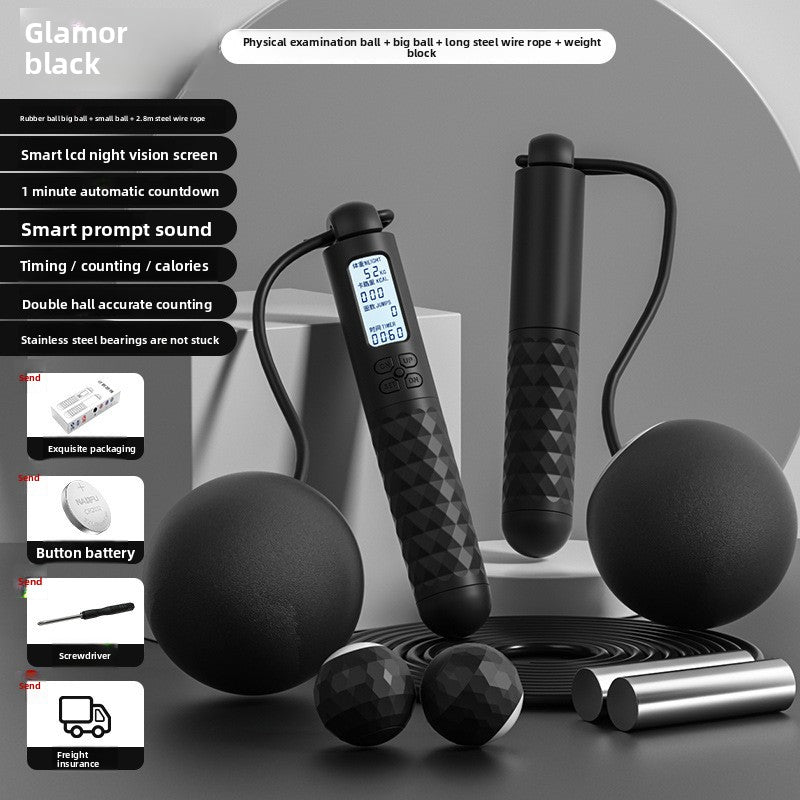 Intelligent electronic counting cordless skipping rope sports equipment