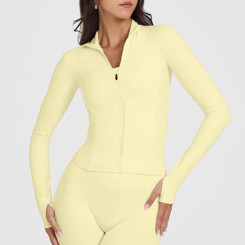 Long-sleeved, zippered jacket, cycling and fitness suit