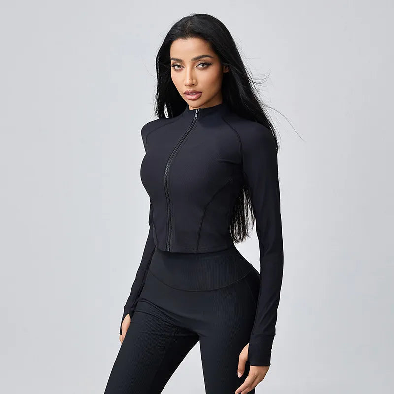High elasticity outdoor long-sleeved fitness suit