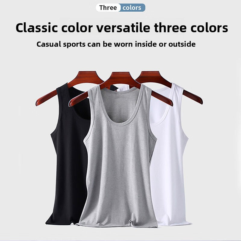 Men's Pure Cotton Sports Vest, Comfortable Fit, Breathable