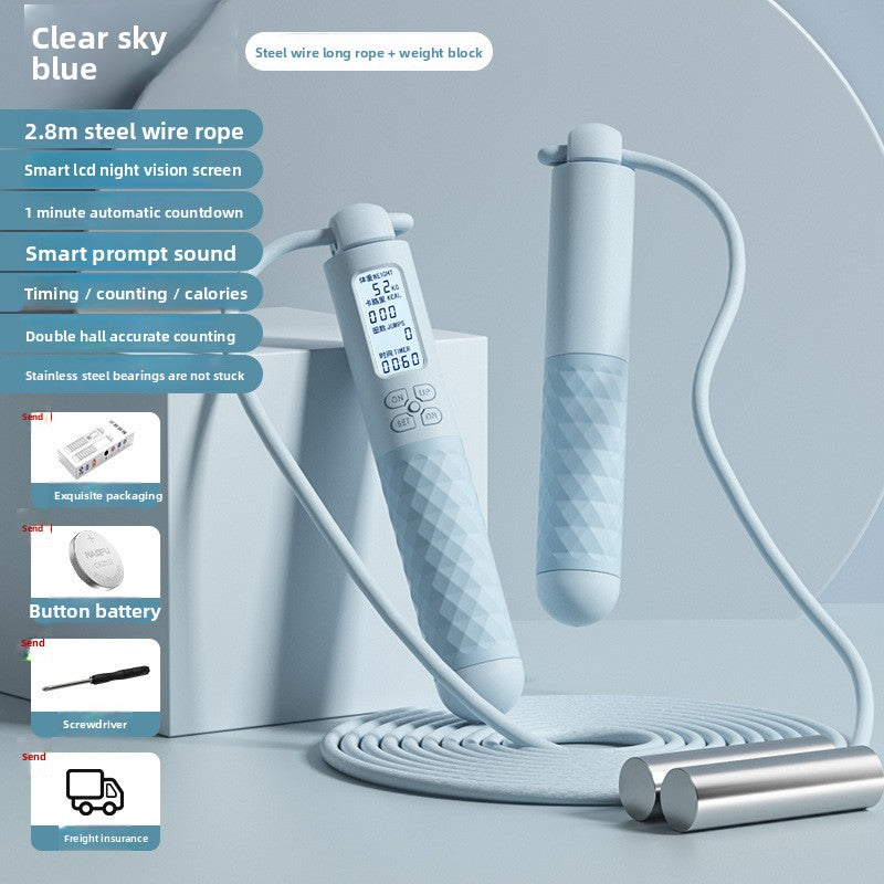 Intelligent electronic counting cordless skipping rope sports equipment