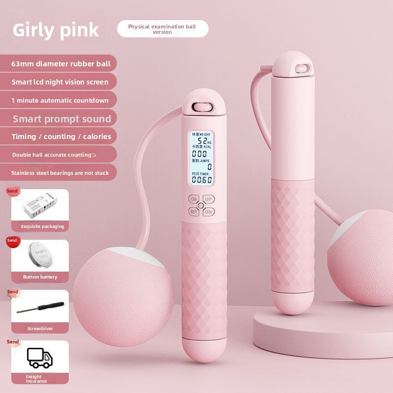 Intelligent electronic counting cordless skipping rope sports equipment