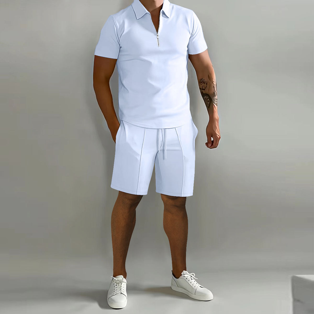 Polo Casual Loose Short Sleeve Shorts Sports Suit