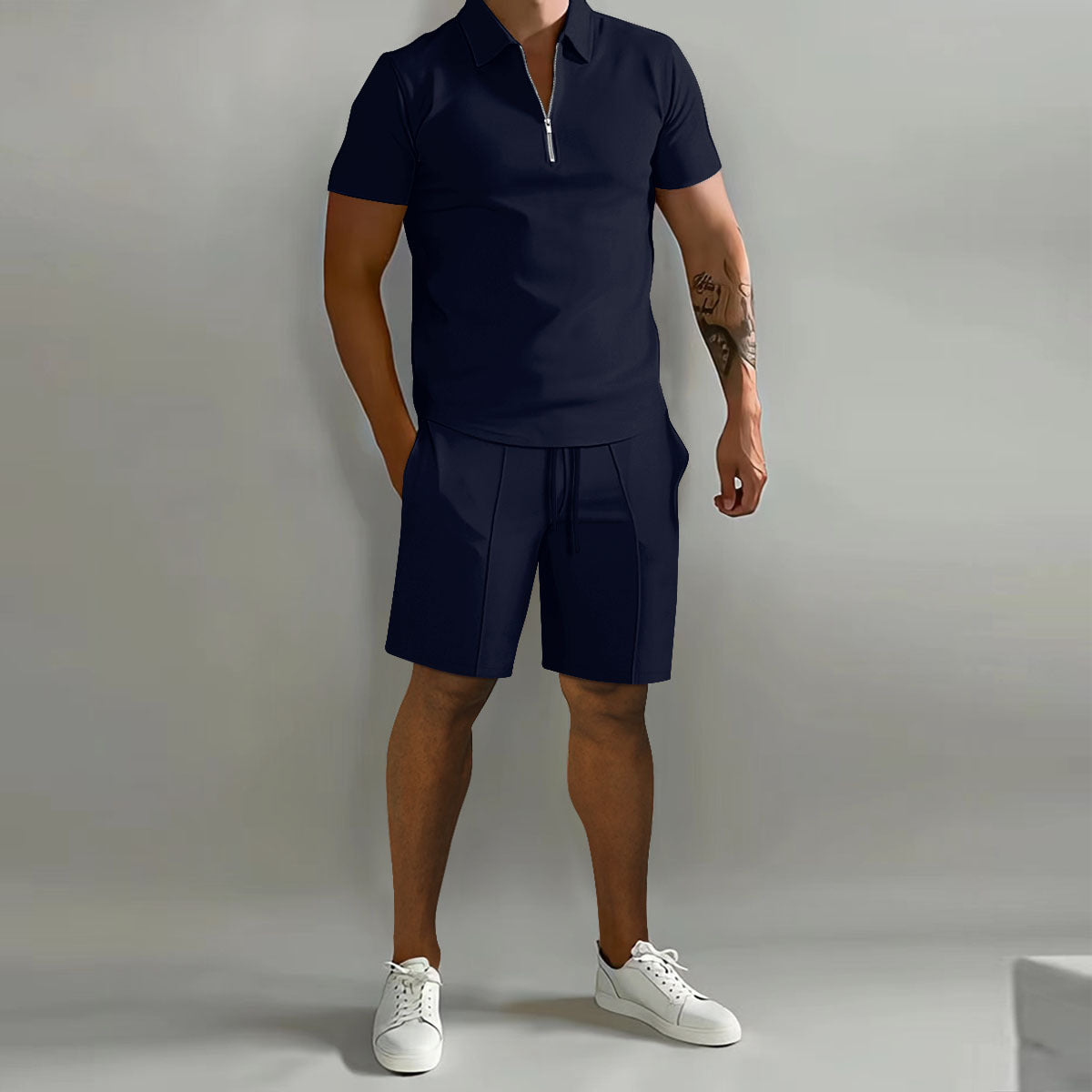 Polo Casual Loose Short Sleeve Shorts Sports Suit