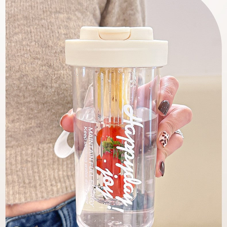 High appearance level plastic straw water bottle pc large-capacity water cup