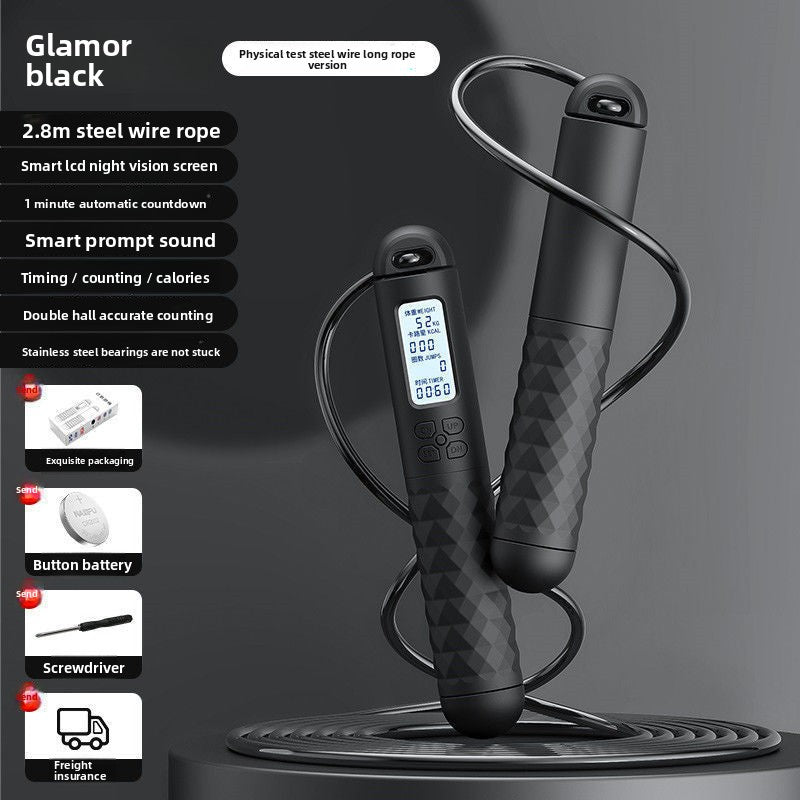 Intelligent electronic counting cordless skipping rope sports equipment
