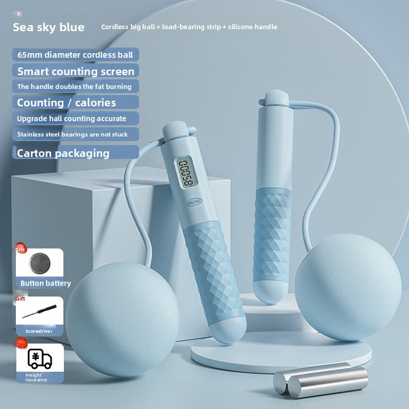 Intelligent electronic counting cordless skipping rope sports equipment