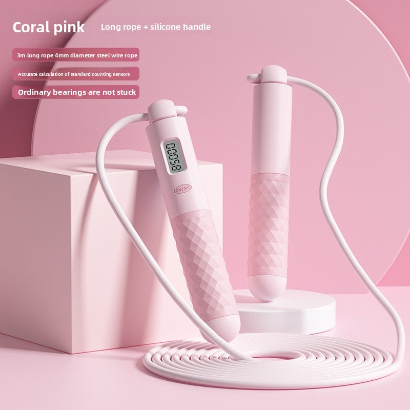 Intelligent electronic counting cordless skipping rope sports equipment