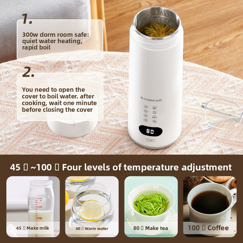Portable Electric Heating Cup with Stainless Steel Inner Tank