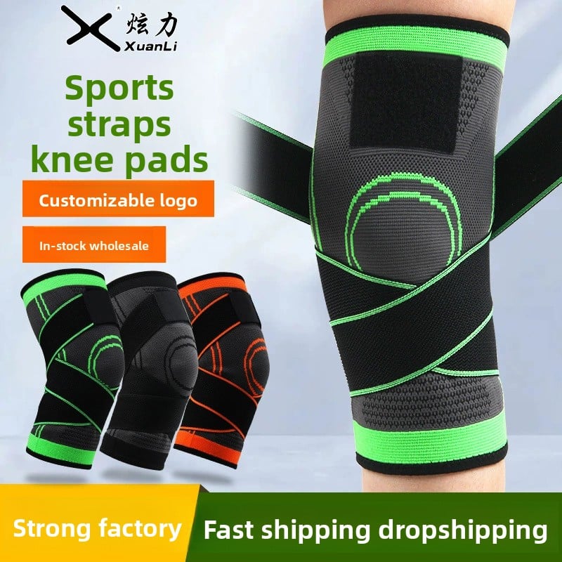Strap Knee Pads Pressure Sports Fitness Men's Running Mountaineering Basketball Knee Pads Warm Nylon Sports Knee Pads Wholesale