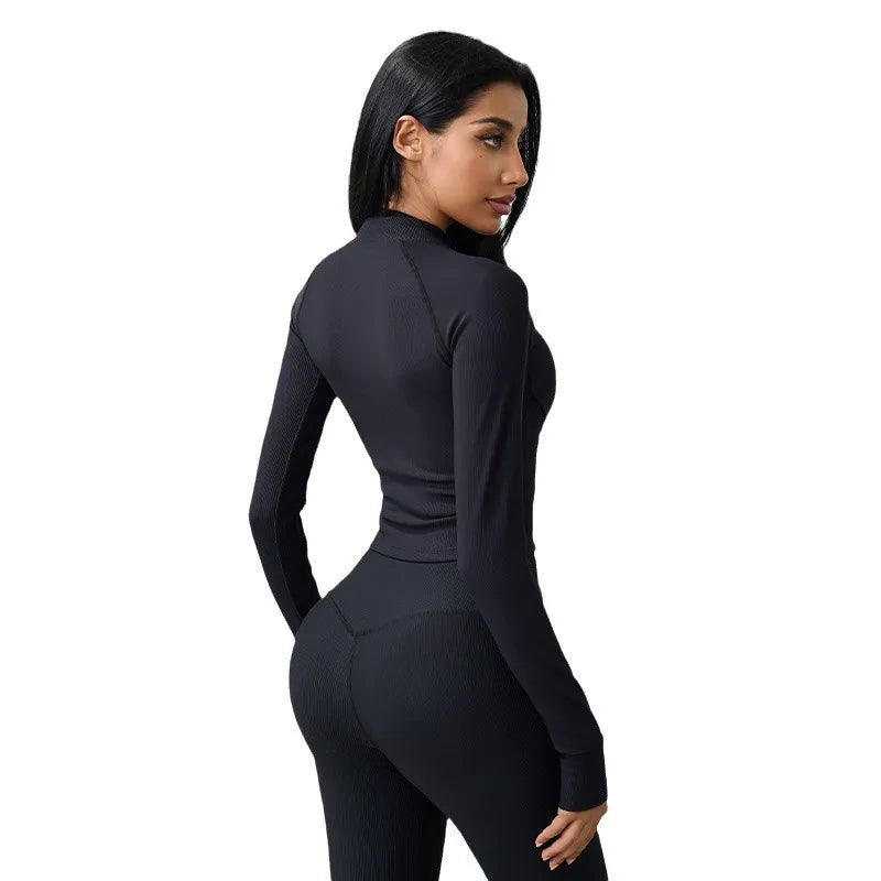 High elasticity outdoor long-sleeved fitness suit