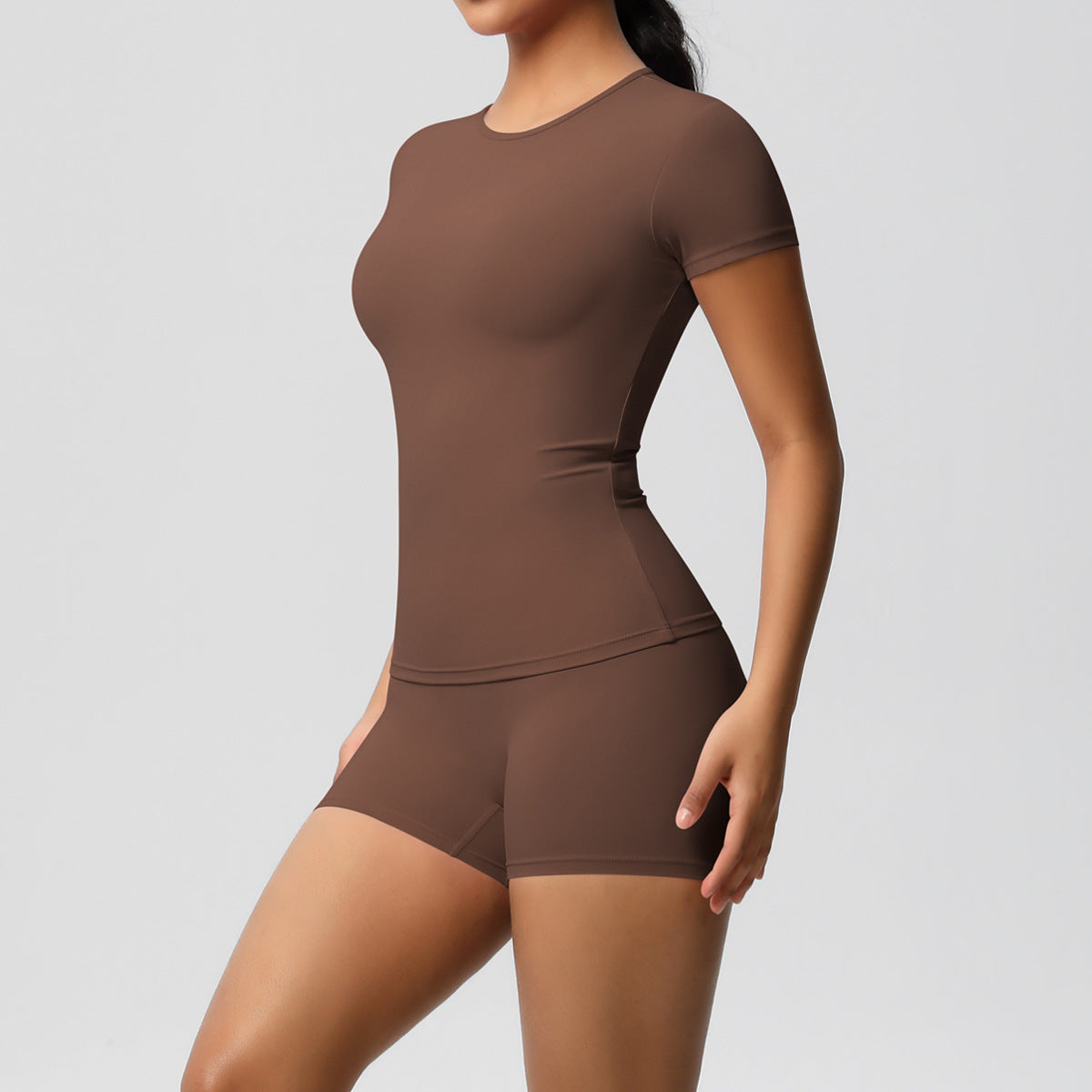 Solid-color nude skin-friendly sports yoga wear