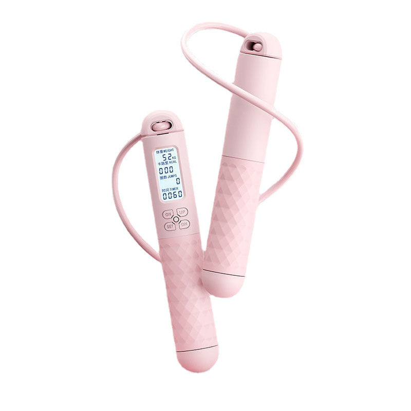 Intelligent electronic counting cordless skipping rope sports equipment