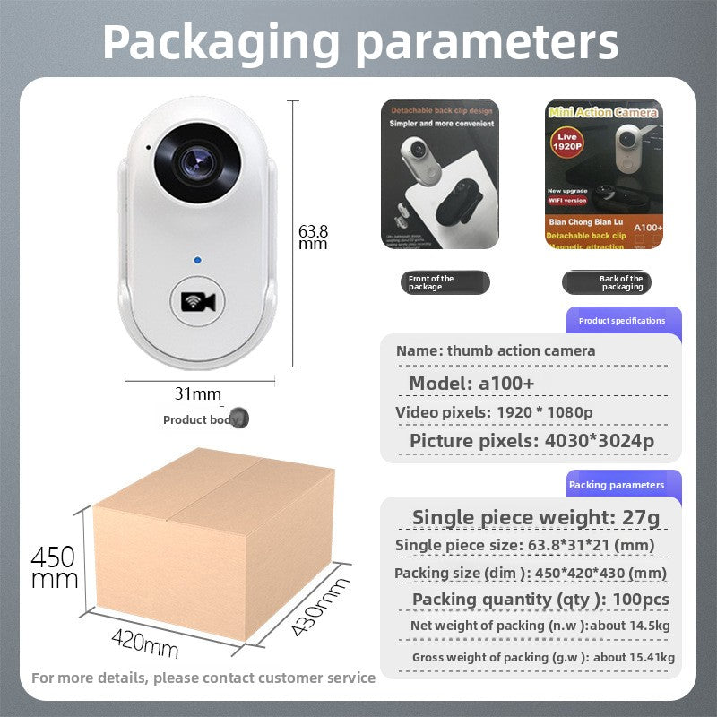 Magnetic Waterproof Sports Camera for Vlogging