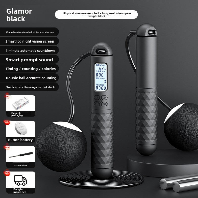 Intelligent electronic counting cordless skipping rope sports equipment