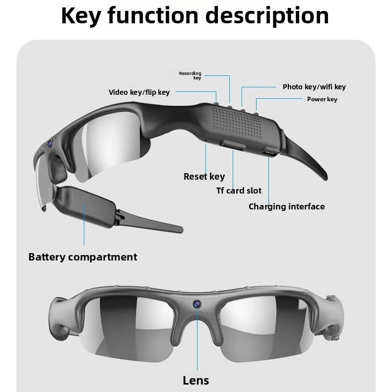 Outdoor sports camera cycling glasses