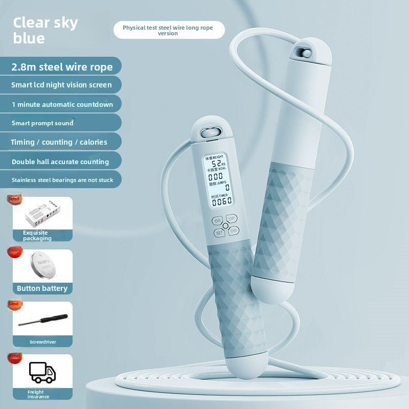 Intelligent electronic counting cordless skipping rope sports equipment