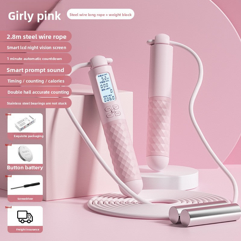 Intelligent electronic counting cordless skipping rope sports equipment