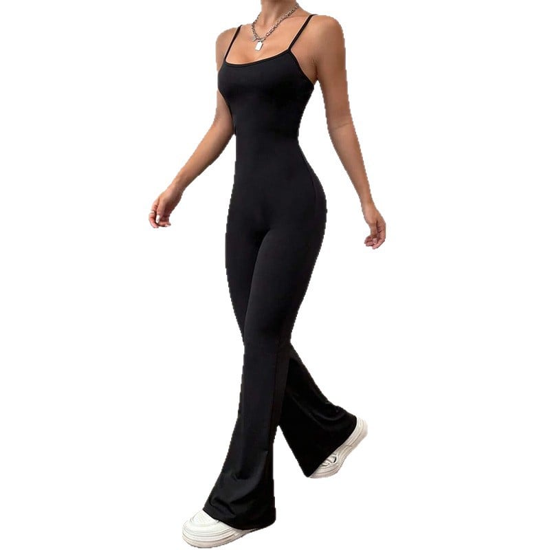 Women's Sports Fitness Jumpsuit Flared Yoga Pants