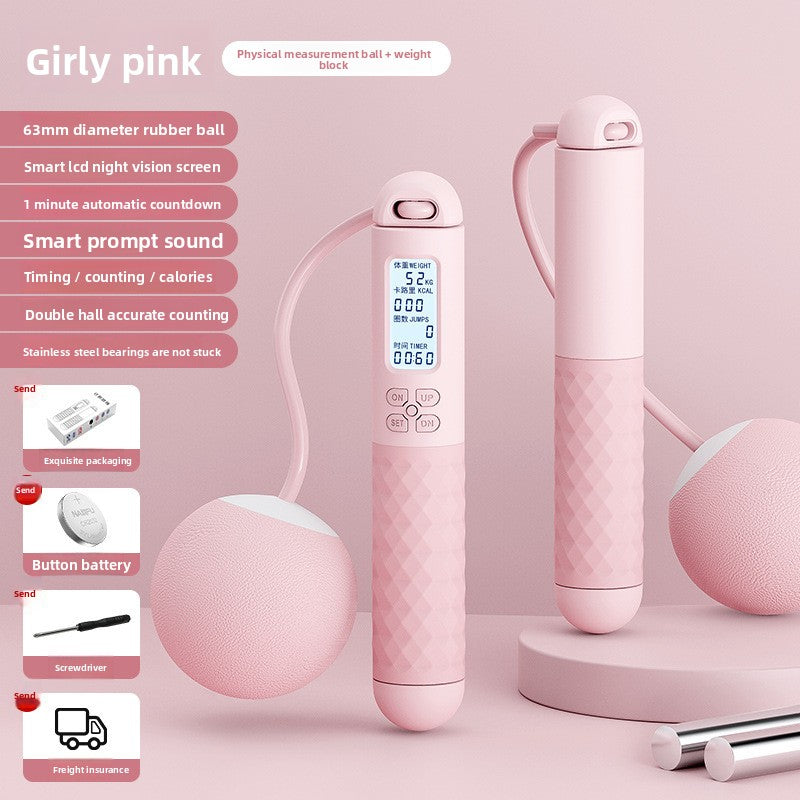 Intelligent electronic counting cordless skipping rope sports equipment