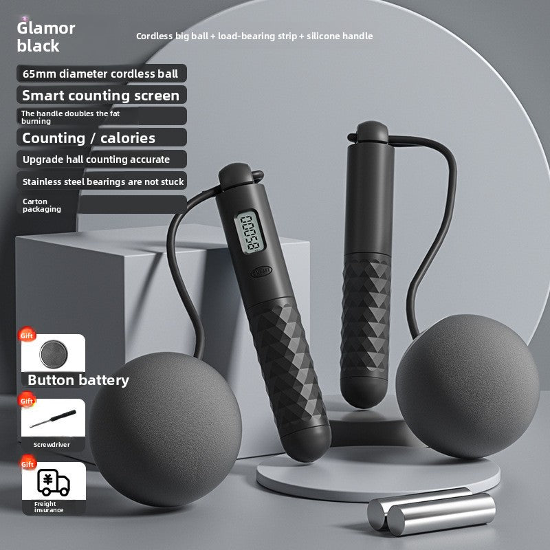 Intelligent electronic counting cordless skipping rope sports equipment