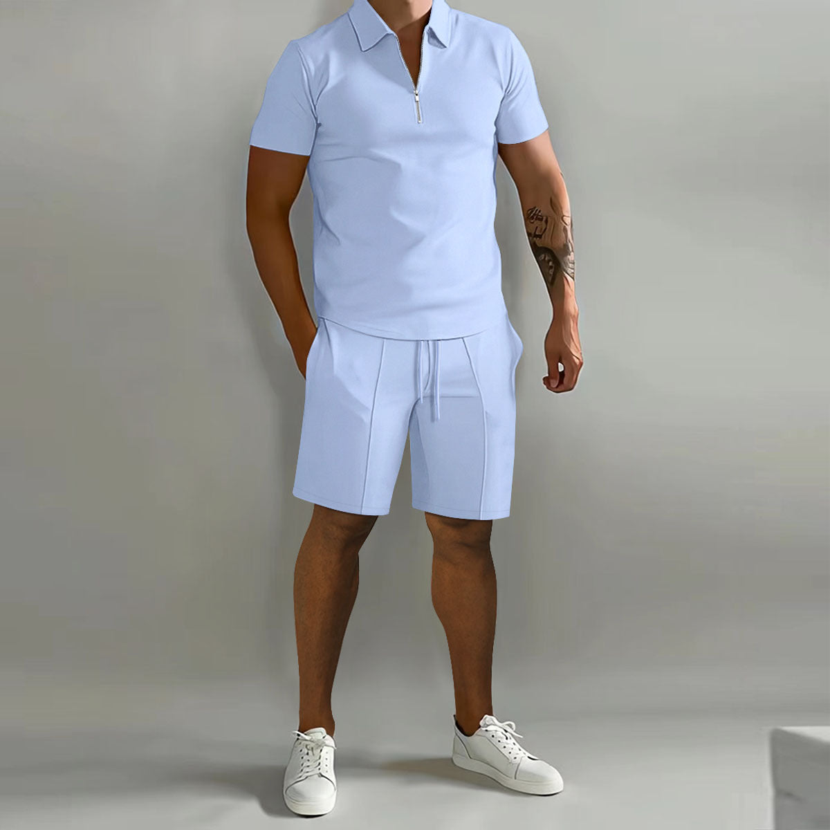 Polo Casual Loose Short Sleeve Shorts Sports Suit