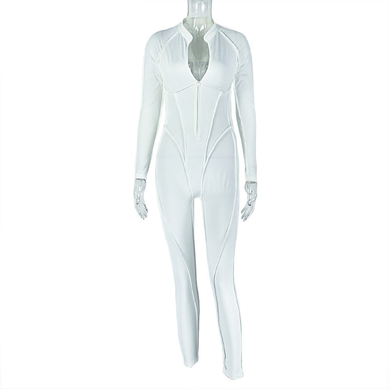 Women's Tight Jumpsuit Backless V-neck Casual Sports Wear