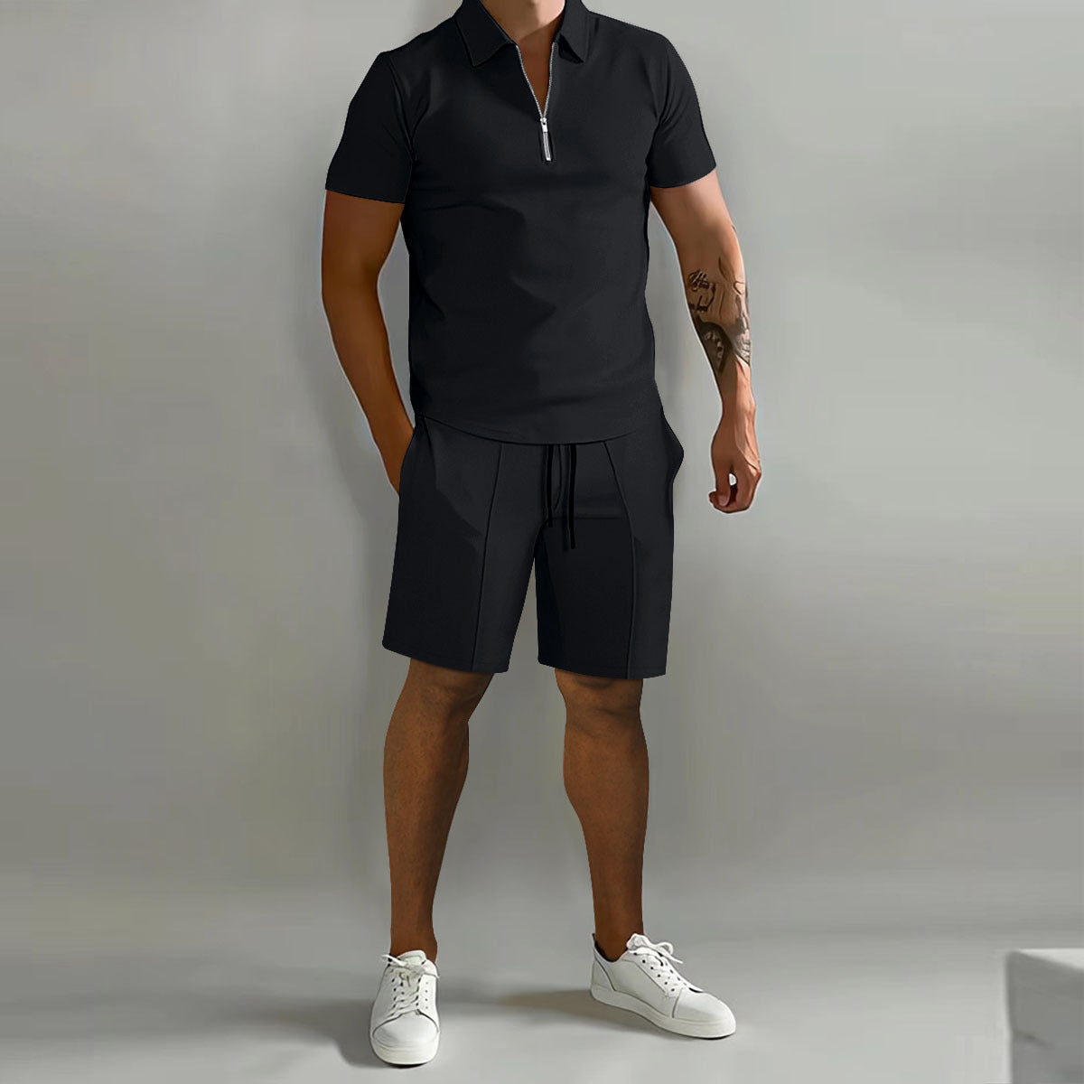 Polo Casual Loose Short Sleeve Shorts Sports Suit