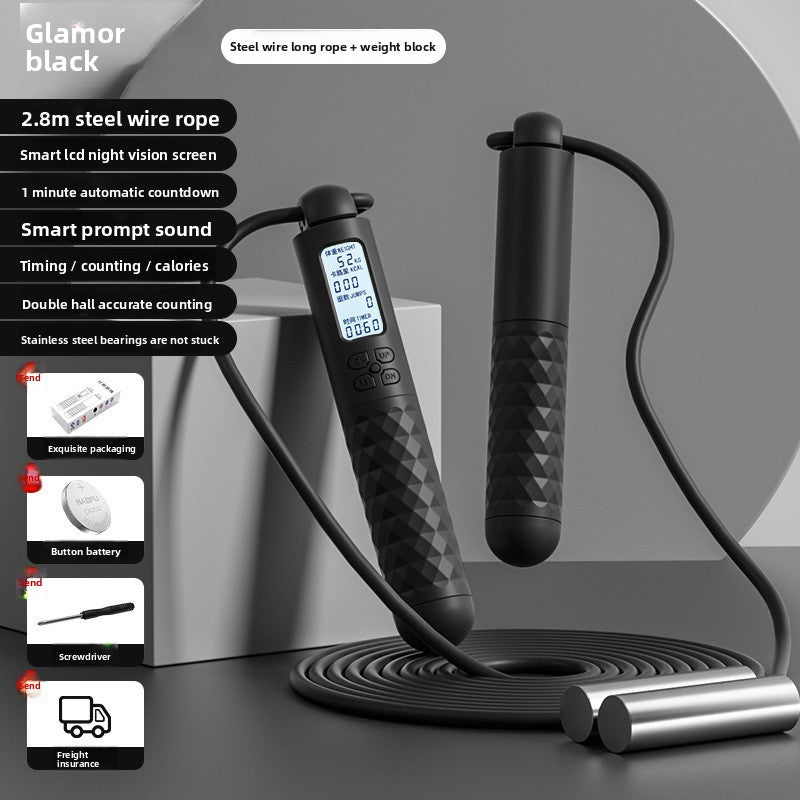 Intelligent electronic counting cordless skipping rope sports equipment