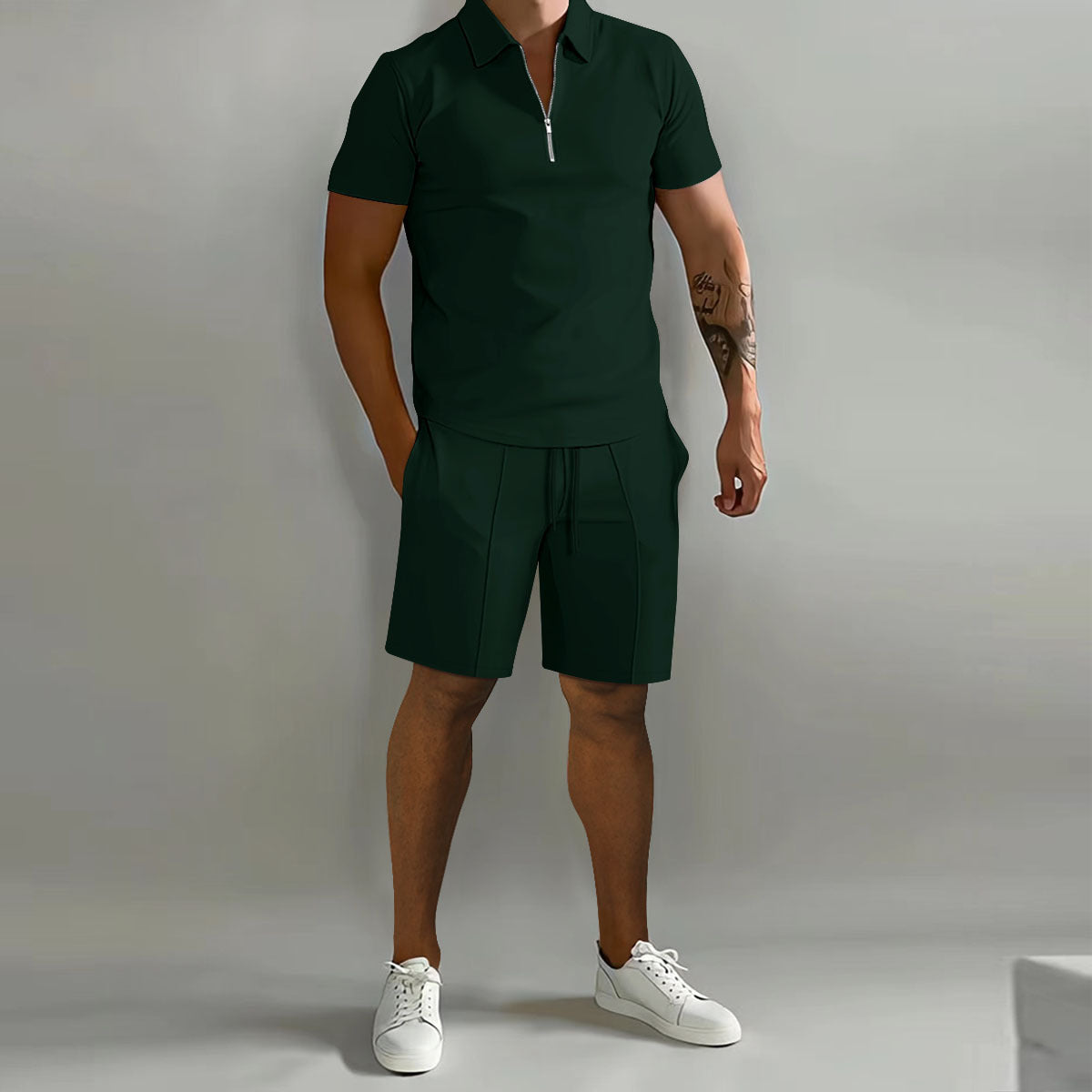 Polo Casual Loose Short Sleeve Shorts Sports Suit