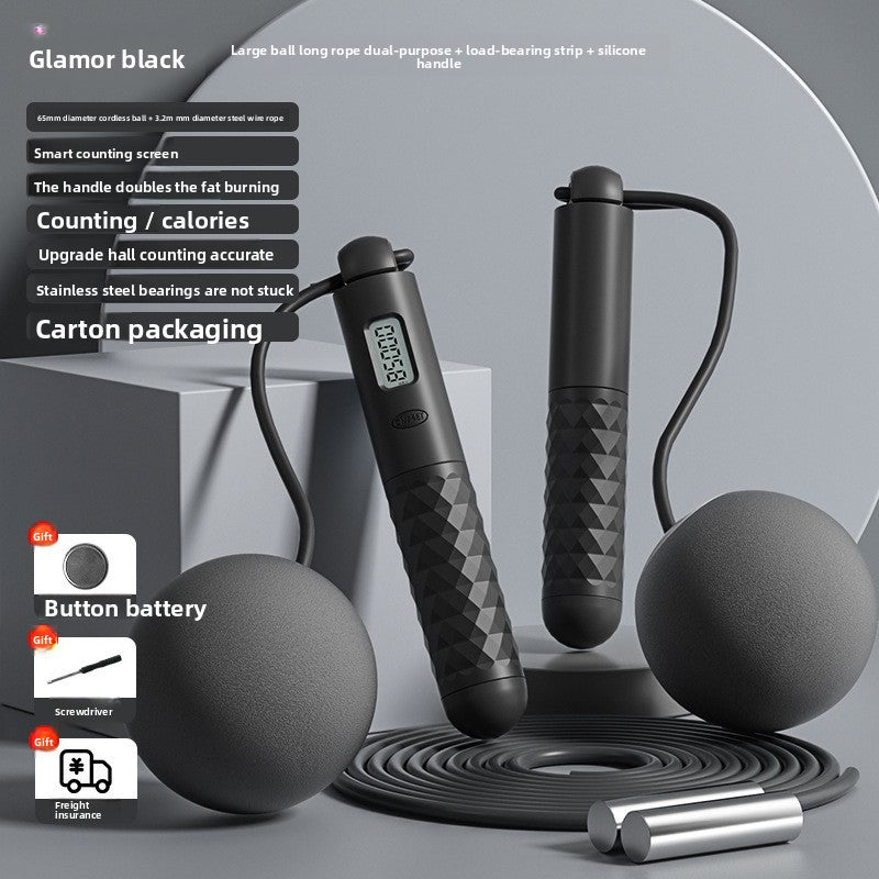 Intelligent electronic counting cordless skipping rope sports equipment