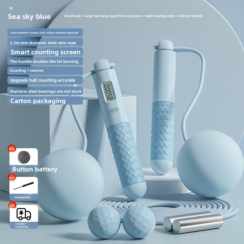 Intelligent electronic counting cordless skipping rope sports equipment