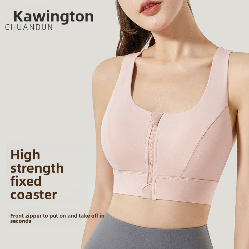 Zipper sports underwear, shockproof fitness yoga vest, bra