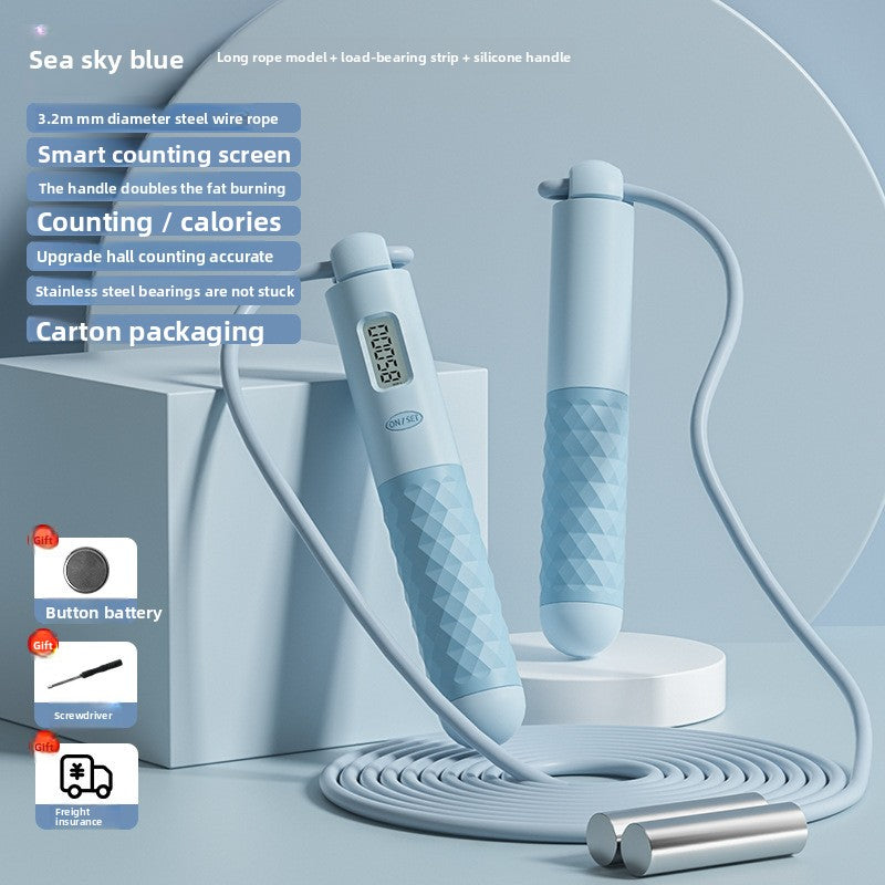 Intelligent electronic counting cordless skipping rope sports equipment
