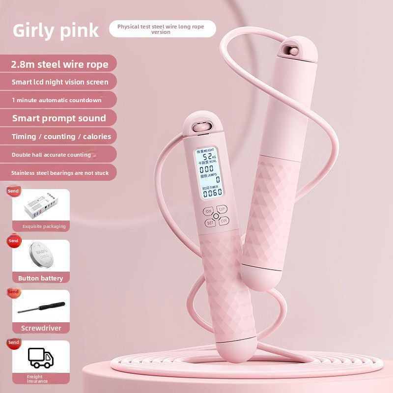 Intelligent electronic counting cordless skipping rope sports equipment