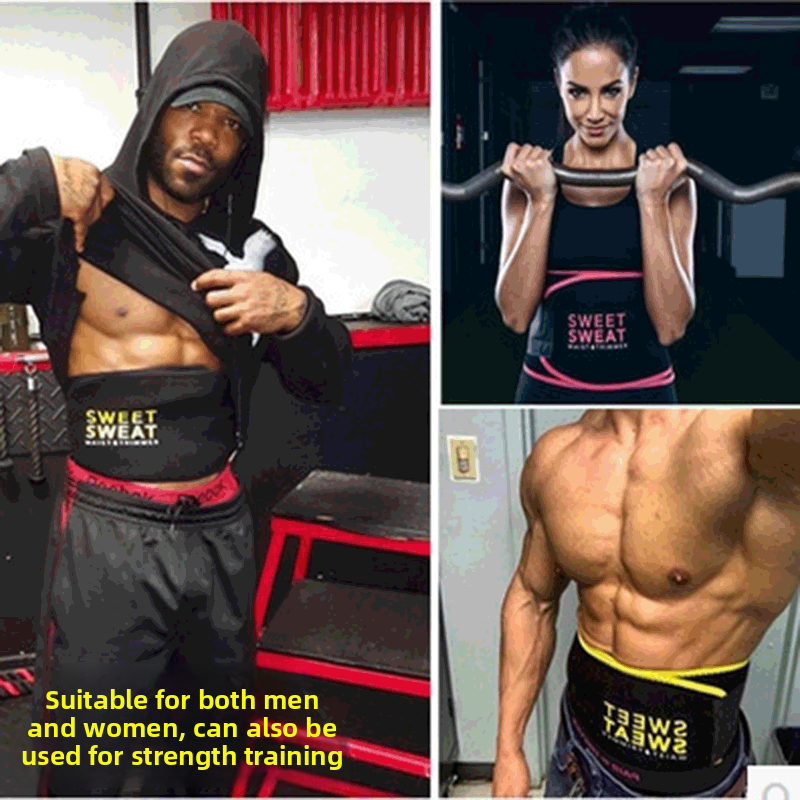 Sweat-inducing sports waist belt for men and women