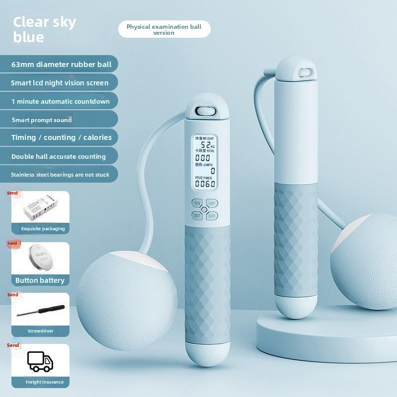 Intelligent electronic counting cordless skipping rope sports equipment