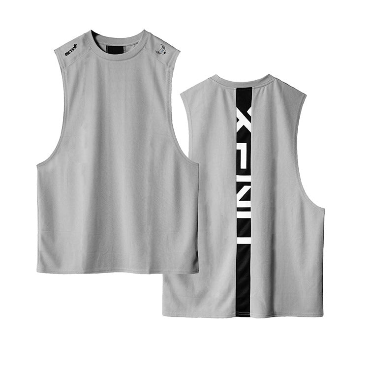 Summer sports undershirt men's loose large size quick-drying mesh undershirt thin sleeveless shoulder tops