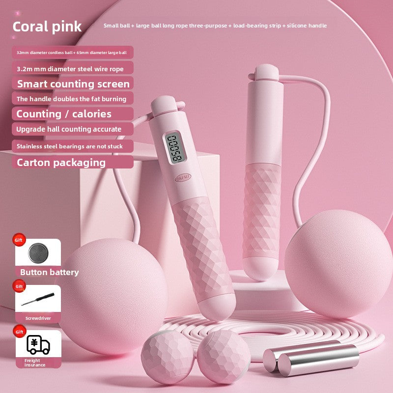 Intelligent electronic counting cordless skipping rope sports equipment