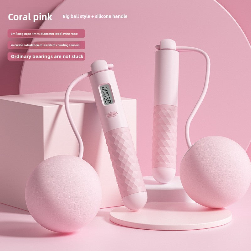 Intelligent electronic counting cordless skipping rope sports equipment