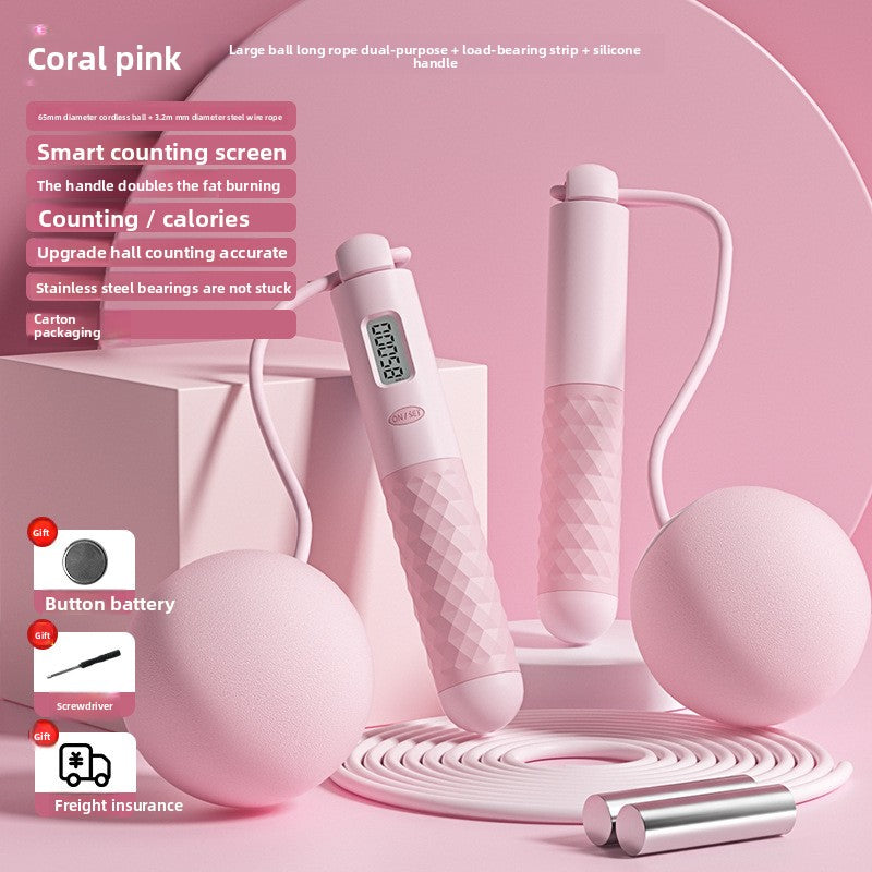 Intelligent electronic counting cordless skipping rope sports equipment