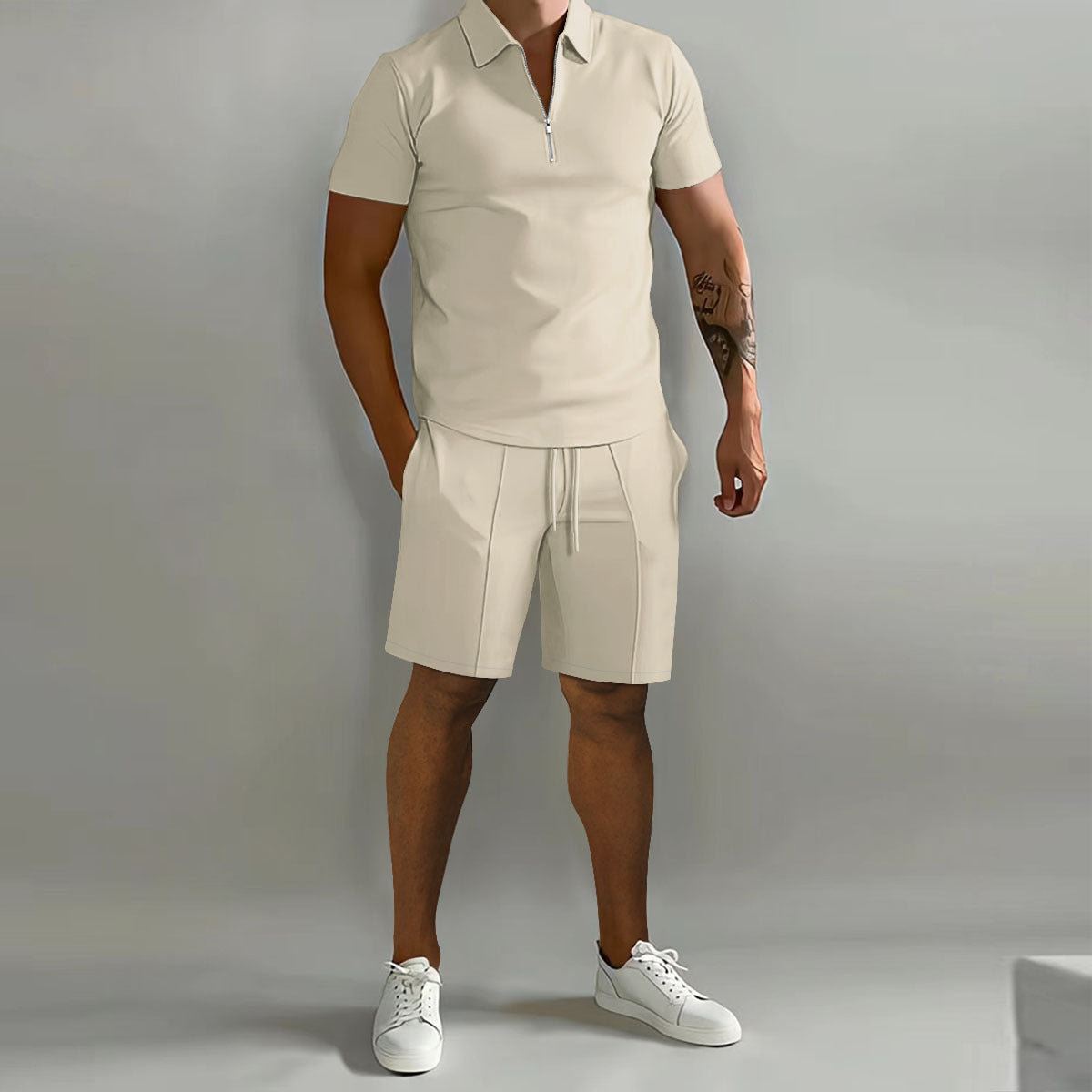 Polo Casual Loose Short Sleeve Shorts Sports Suit