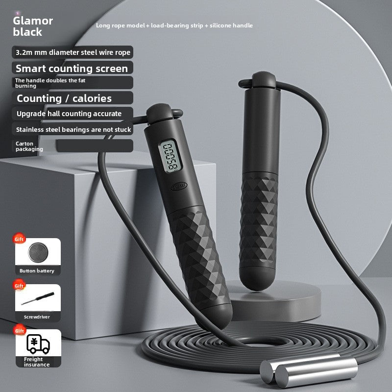 Intelligent electronic counting cordless skipping rope sports equipment