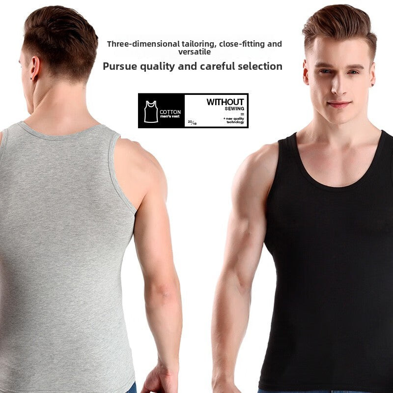 Men's Pure Cotton Sports Vest, Comfortable Fit, Breathable