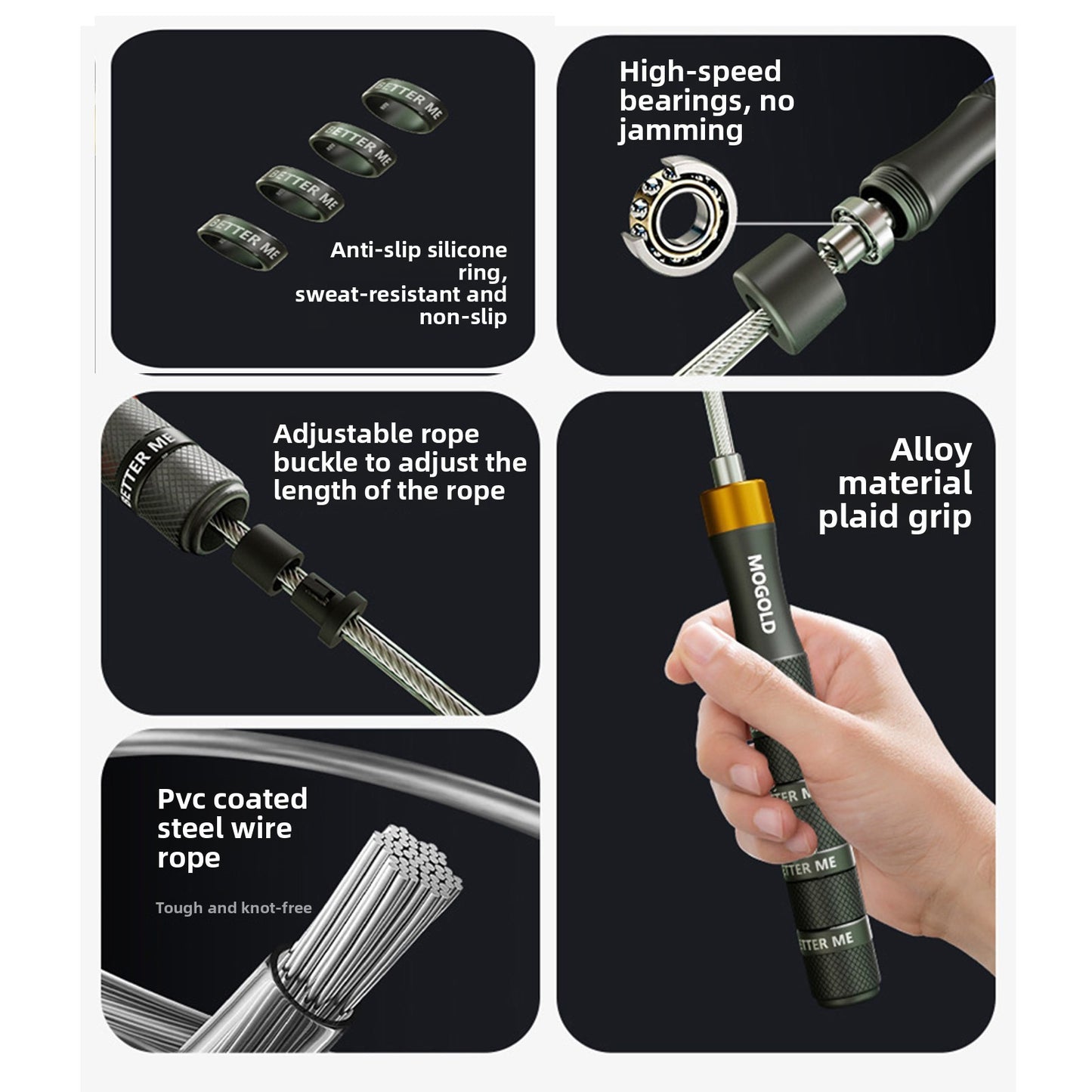 Colorful ring snap skipping rope