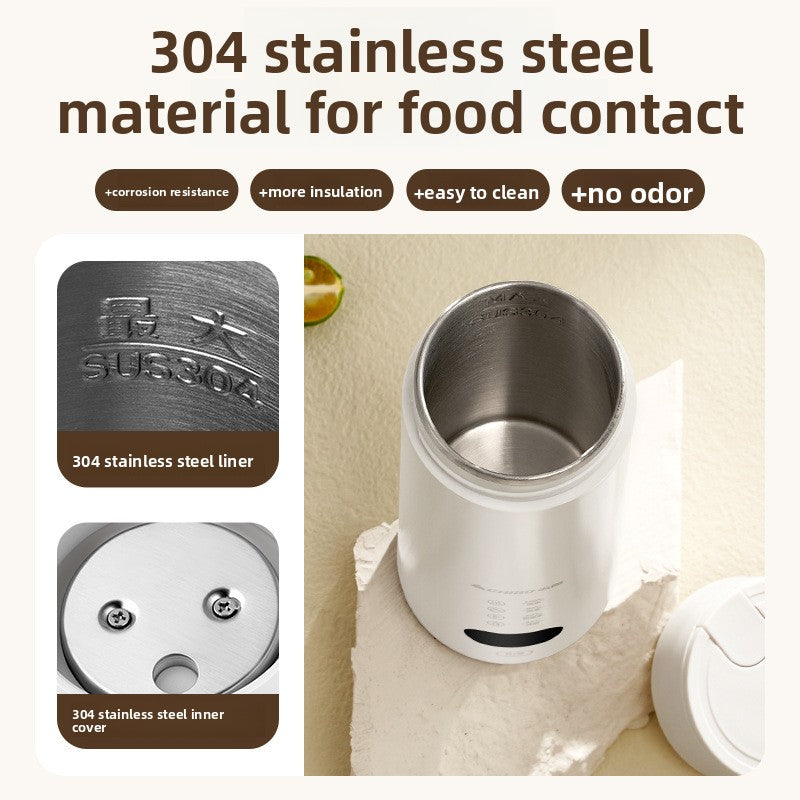 Portable Electric Heating Cup with Stainless Steel Inner Tank