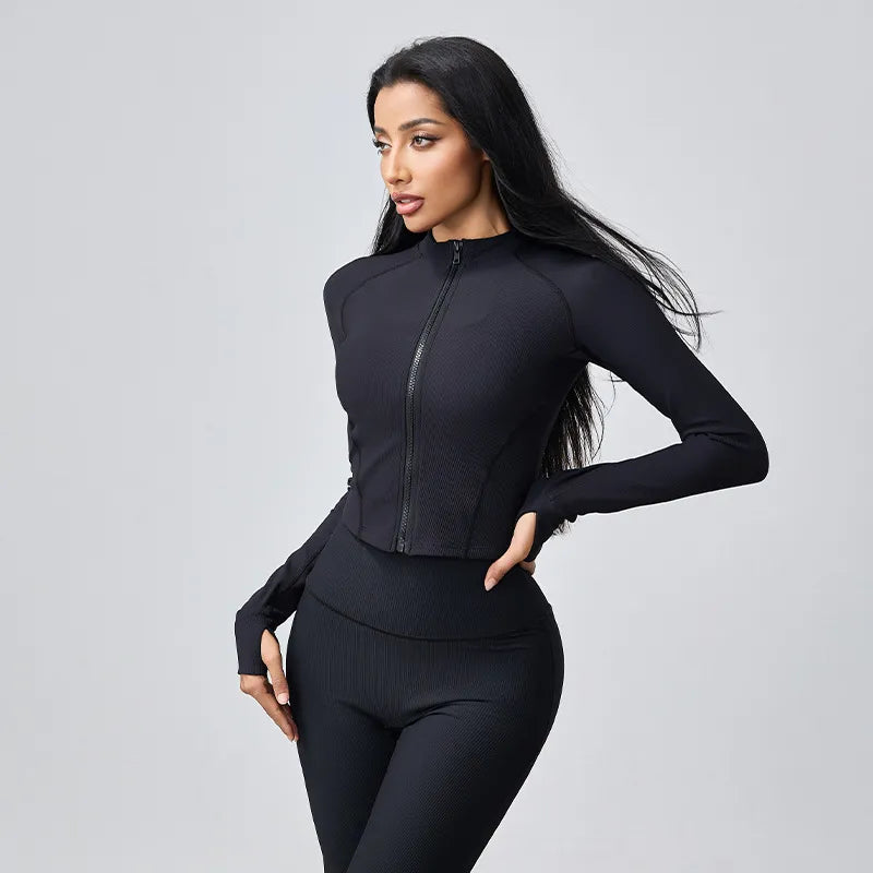 High elasticity outdoor long-sleeved fitness suit